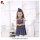 Navy blue high quality shoulder stripes comfortable boutiques children dress